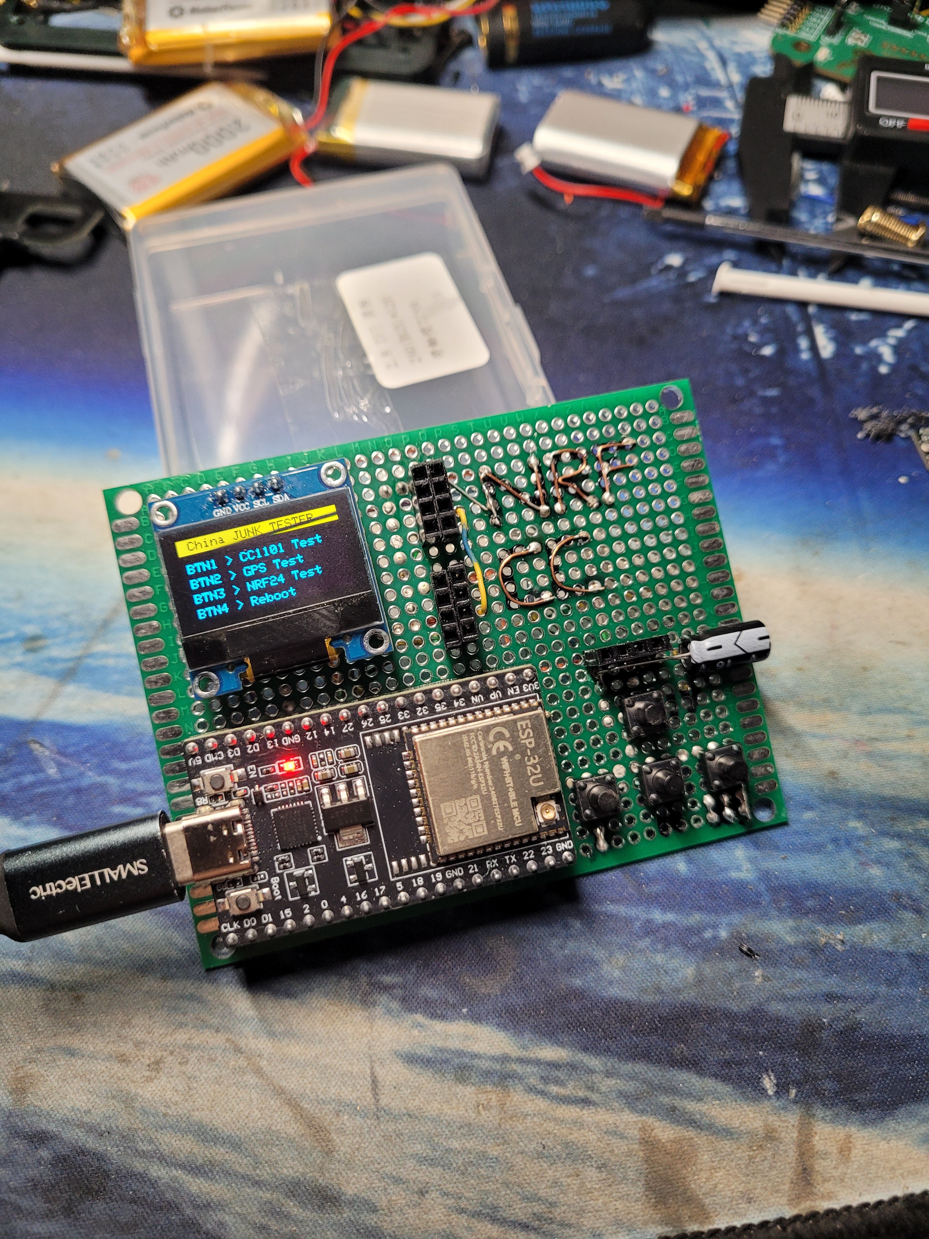ESP32 Module Tester — NRF24 / CC1101 / GPS