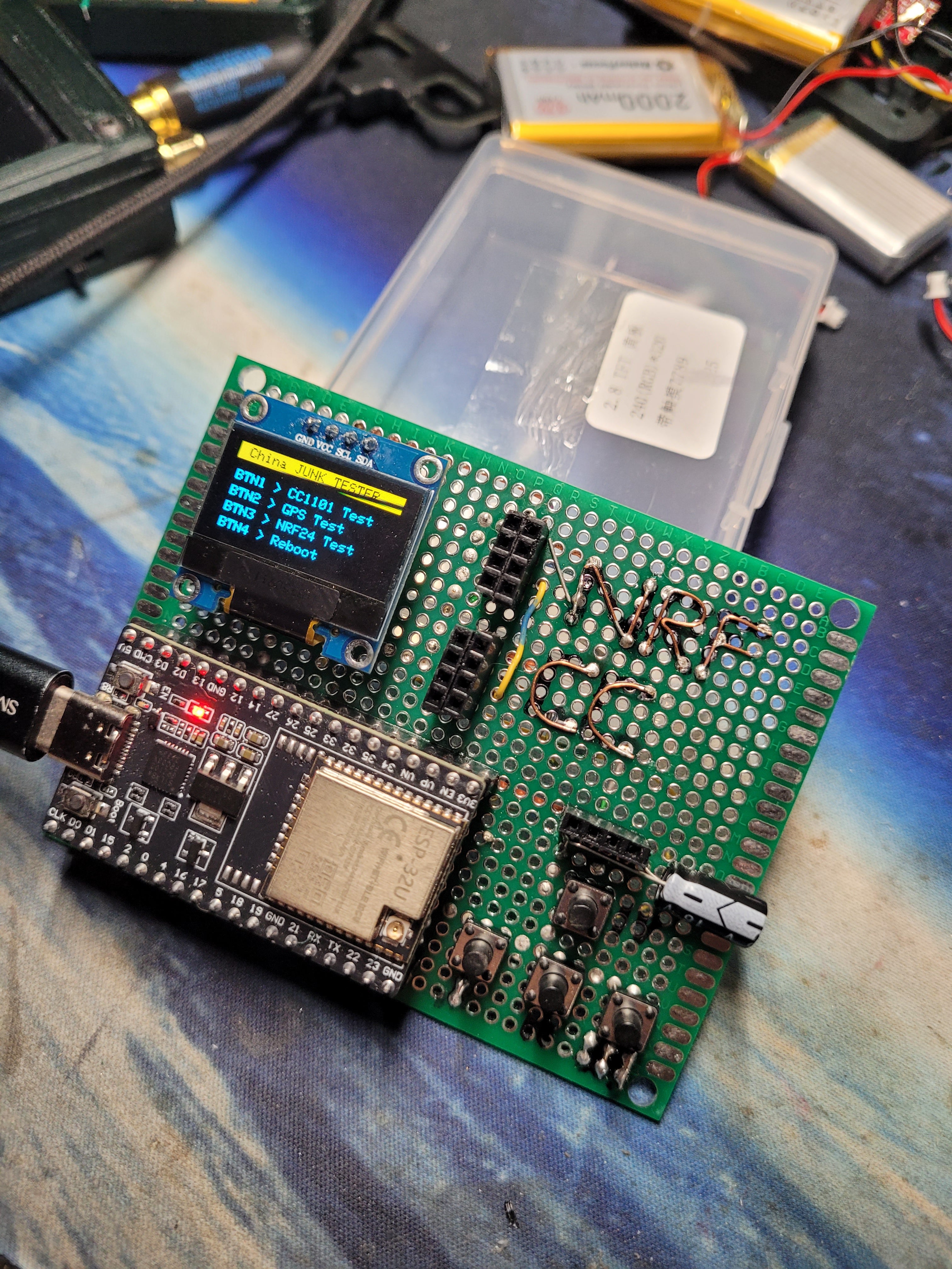 ESP32 Module Tester — NRF24 / CC1101 / GPS